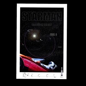 24"x36" print -Elon Musk- Starman II Waiting In The Sky- By DFprints New In Tube